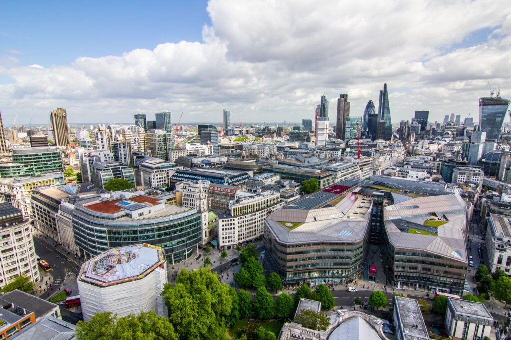 Aerial view of London